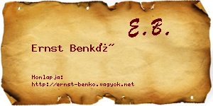 Ernst Benkő névjegykártya